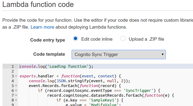 Cognito Sync Trigger