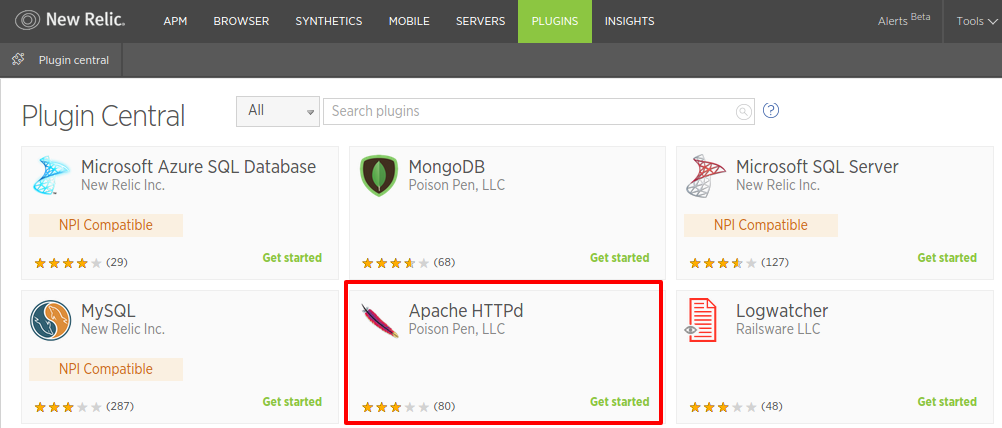 Plugin Central New Relic