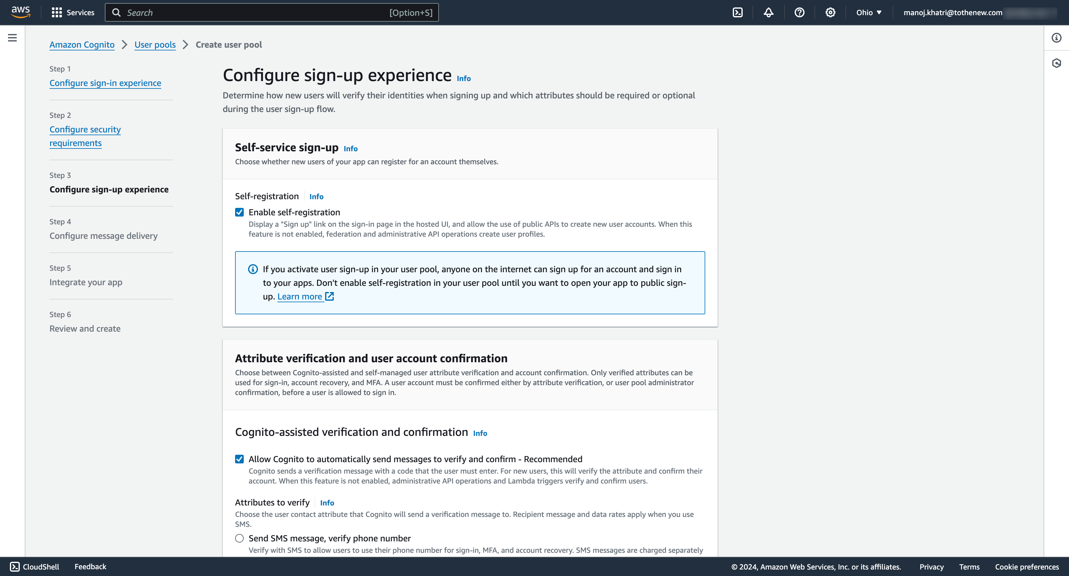Configure sign-up experience