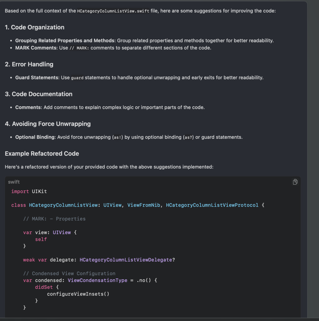 Code Improvement Suggestions