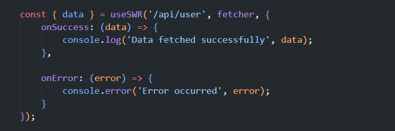 onSuccess and onError