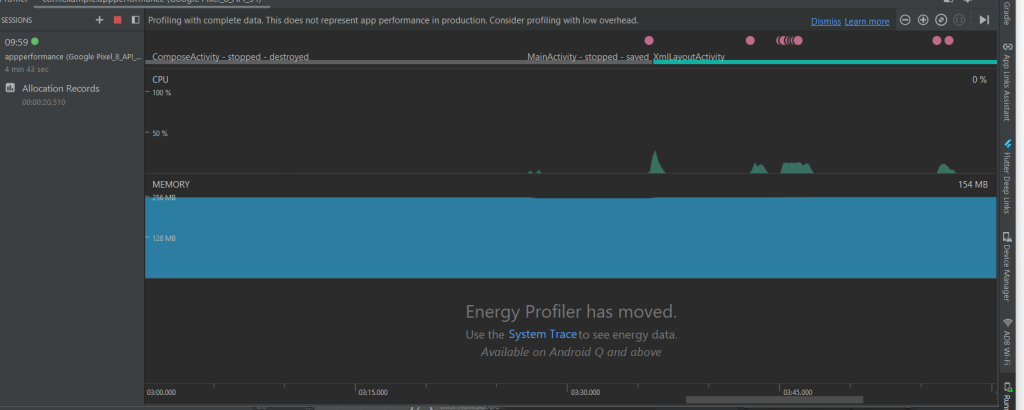 XML CPU and Memory Usage