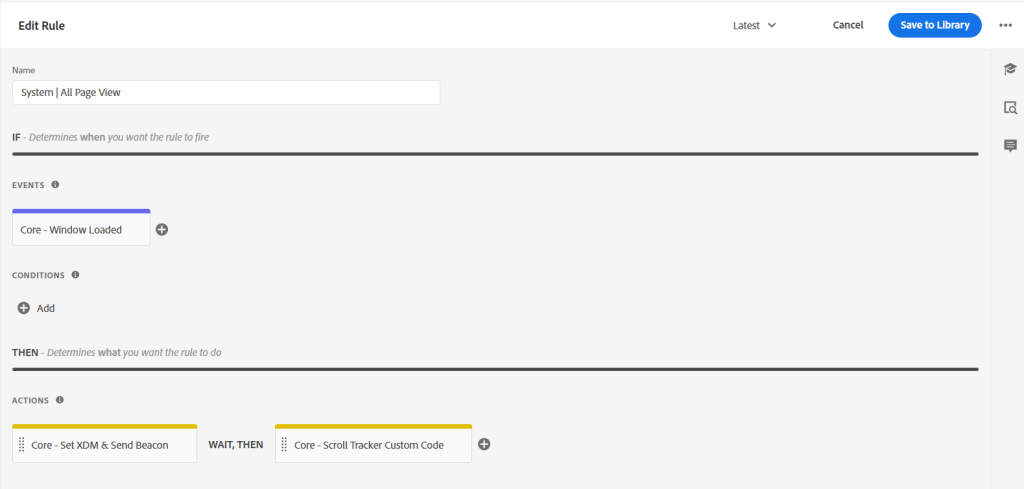 System | All Page View Rule