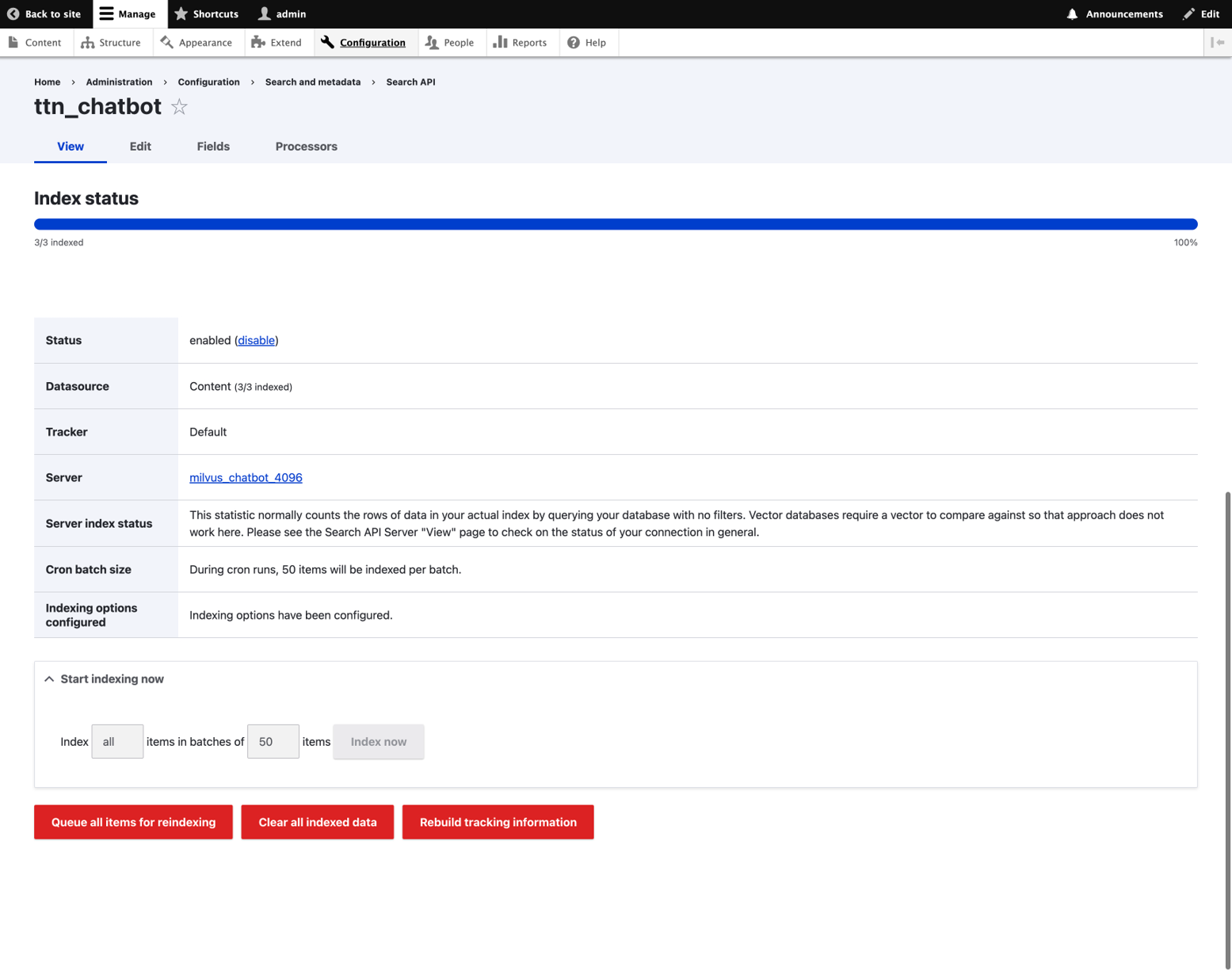 Search API Index