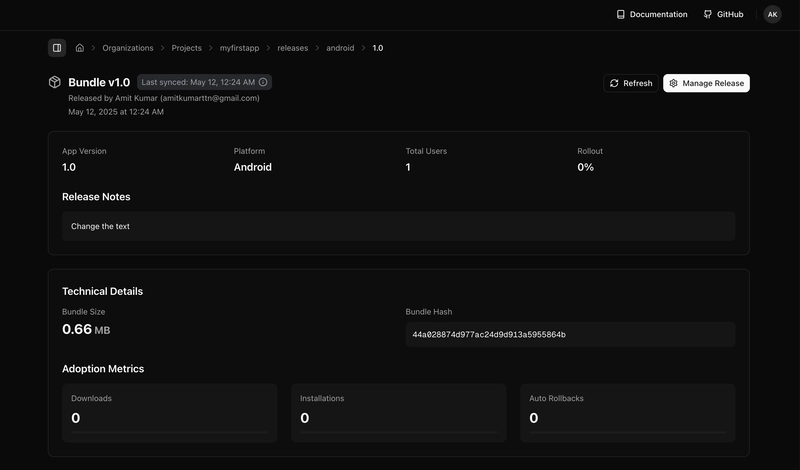 Manage Release