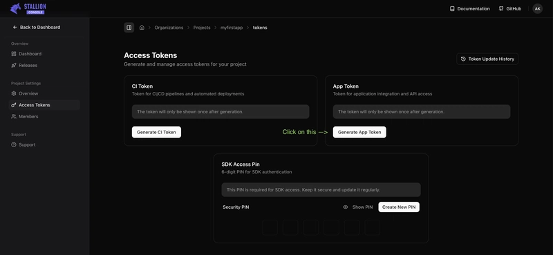 Generate App Token