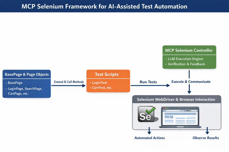 Workflow diagram for Seleniun with MCP frameowrk
