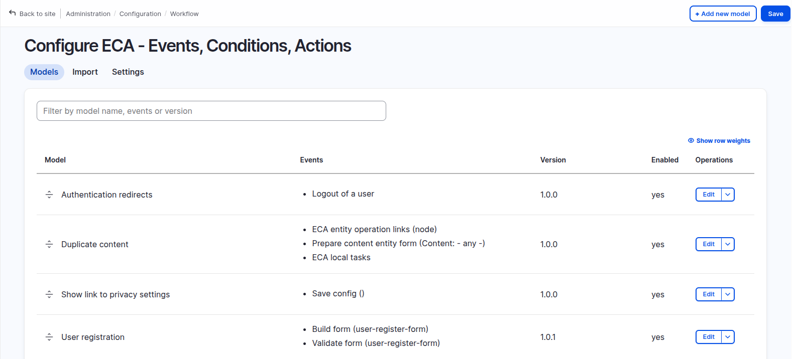 Access the ECA module