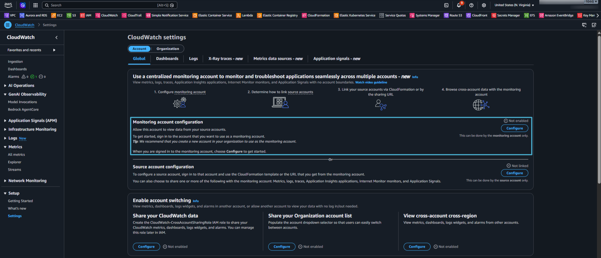 Cloudwatch Settings