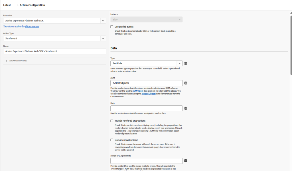 XDM Object - Send Event