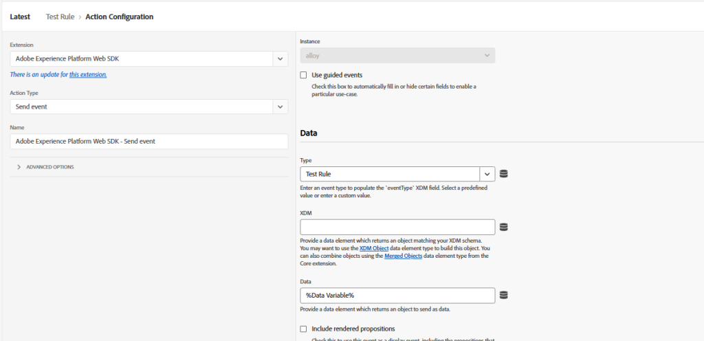 XDM Variable - Send Event