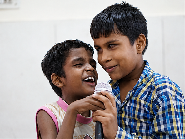 Children participating in inclusive activities