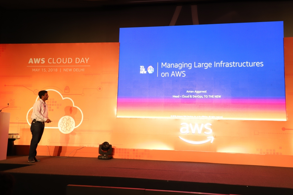 Aman Agarwal Presenting at the AWS Cloud Day in Delhi