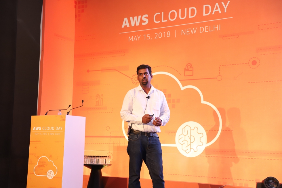 Aman Agarwal Presenting at the AWS Cloud Day in Delhi